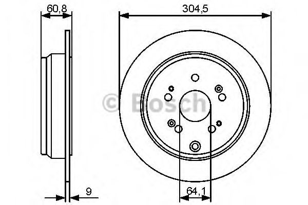 Задний дисковый тормоз Bosch 0986479449