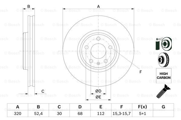 Передние тормозные диски 0986479468 Bosch