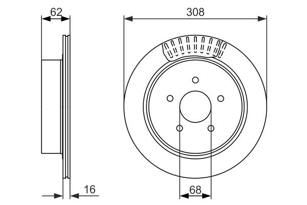 Задний тормозной диск Bosch 0986479606 цена, от 40.84 USD