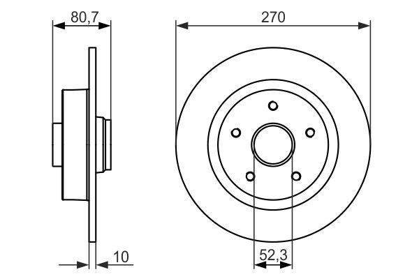 Задний дисковый тормоз Bosch 0986479607