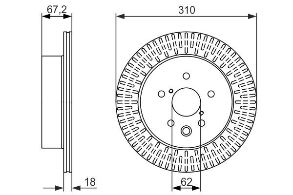 Задний дисковый тормоз Bosch 0986479615