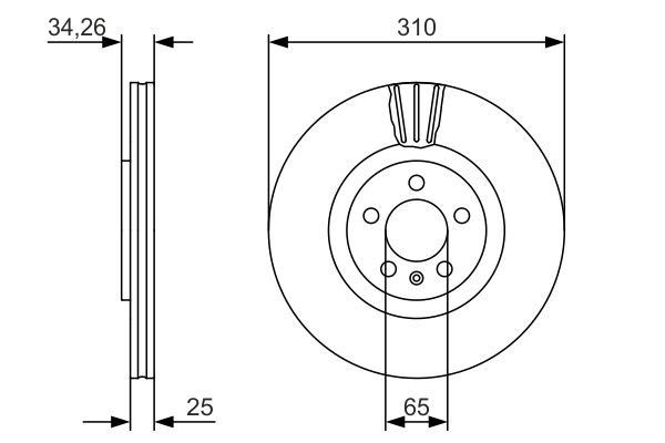 0986479642 Bosch Диск тормозной передний