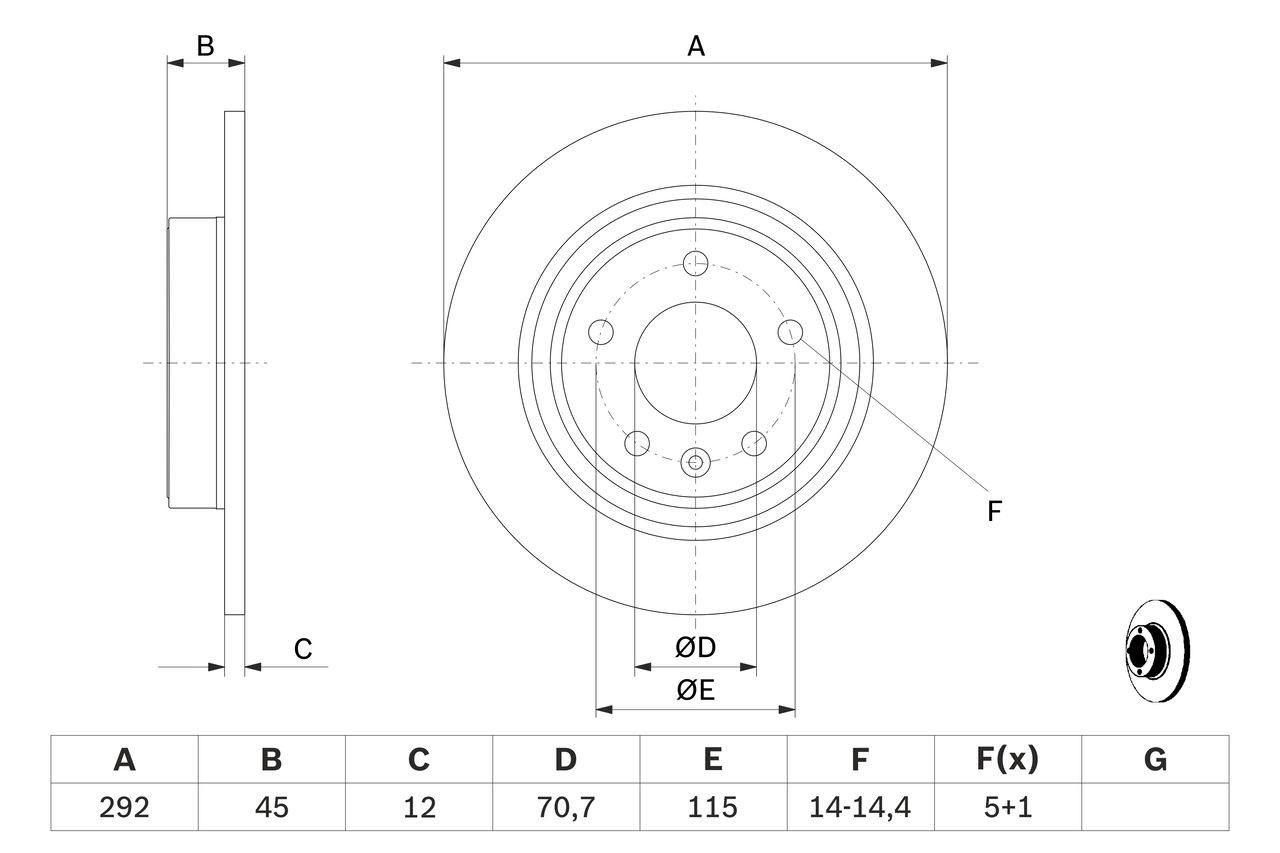 Купить 0986479646 Bosch Диск тормозной задний