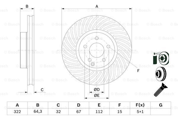Передние тормозные диски 0986479652 Bosch