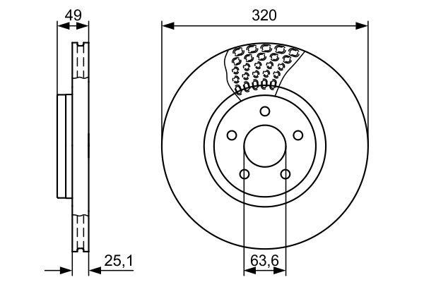 Передние тормозные диски 0986479660 Bosch