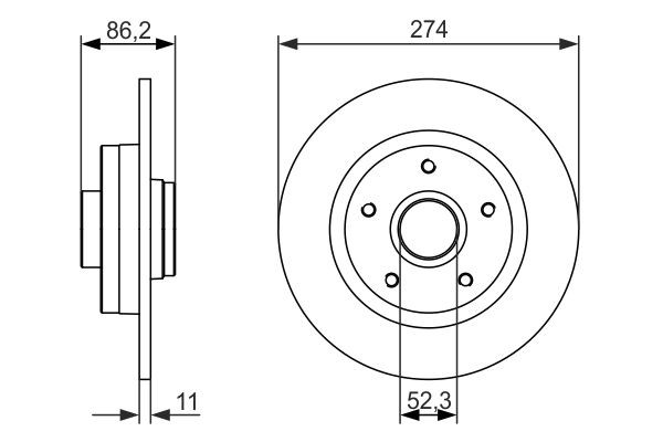 0986479682 Bosch Дисковый тормоз