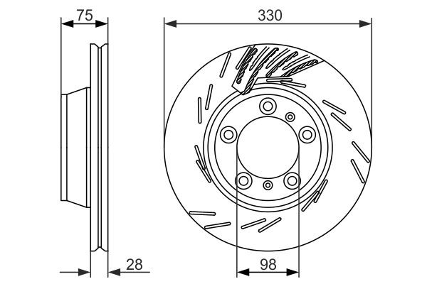Купить 0986479733 Bosch Диск тормозной задний