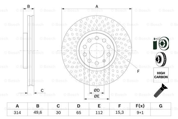 Купить 0986479735 Bosch Ротор тормозной
