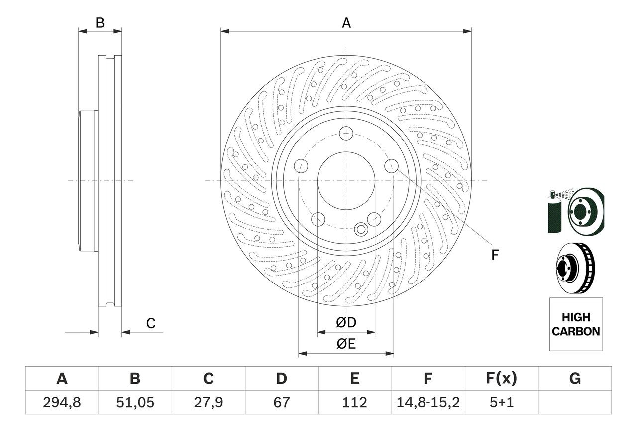Тормоз дисковый передний Bosch 0986479A02 цена, от 52.67 USD