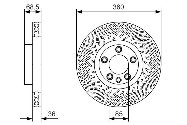 0986479B12 Bosch Диск тормозной передний