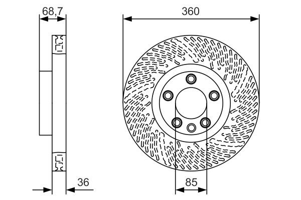 0986479B13 Bosch Диск тормозной передний