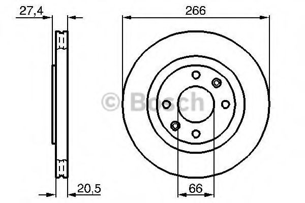 Передние тормозные диски 0986479B27 Bosch