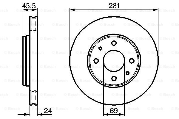 0986479B37 Bosch Диск тормозной передний