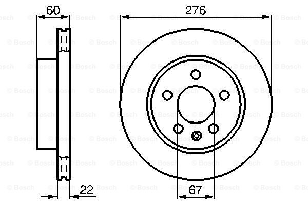 Передний тормозной диск Bosch 0986479B53