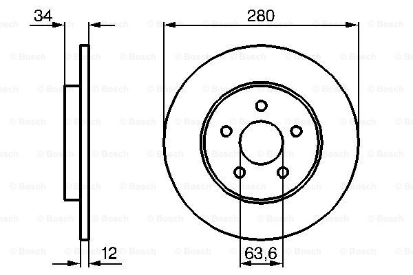 Задний дисковый тормоз Bosch 0986479B65