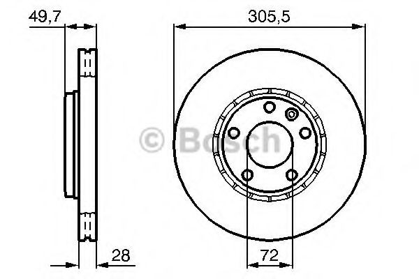 Тормоз дисковый передний Bosch 0986479B69 цена, от 52.98 USD