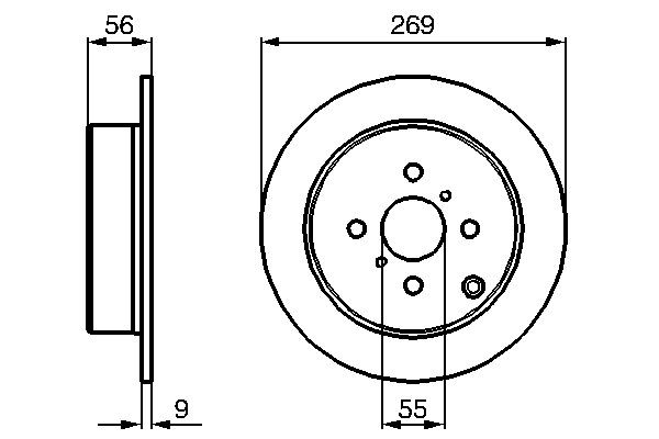 Задний дисковый тормоз Bosch 0986479B71