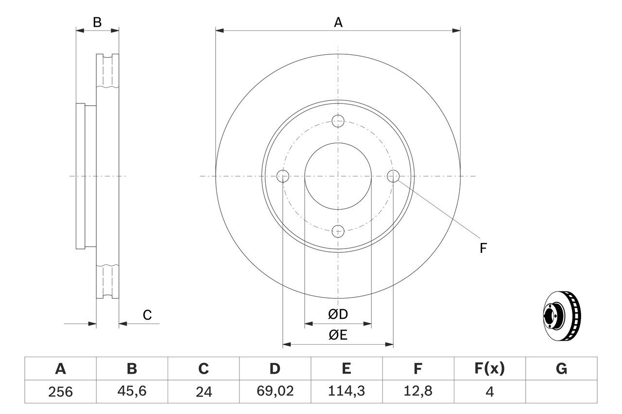 Передний тормозной диск Bosch 0986479B83