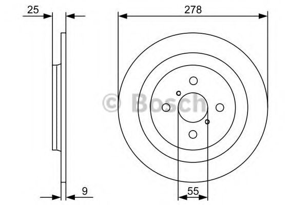 Задний дисковый тормоз Bosch 0986479C05
