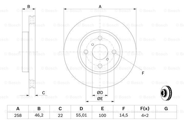 Тормоз дисковый передний Bosch 0986479C06 цена, от 34.51 USD