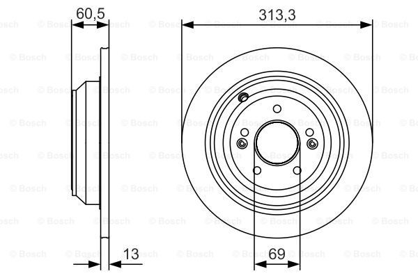 Задний дисковый тормоз Bosch 0986479C27