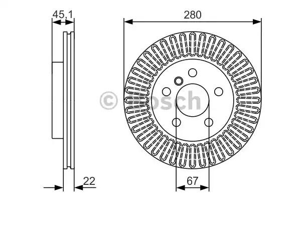 Передние тормозные диски 0986479C97 Bosch