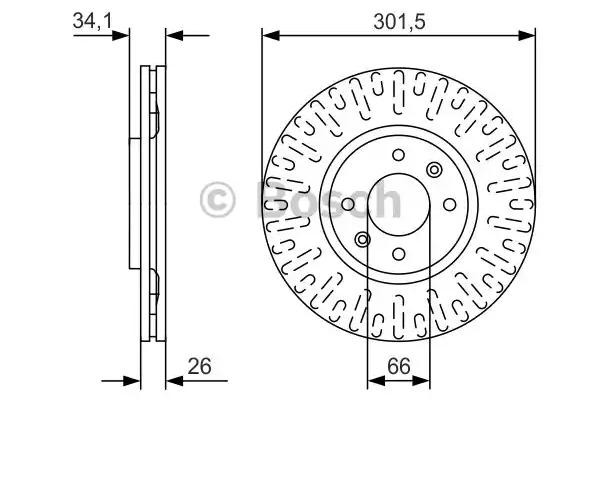 Передние тормозные диски 0986479D36 Bosch