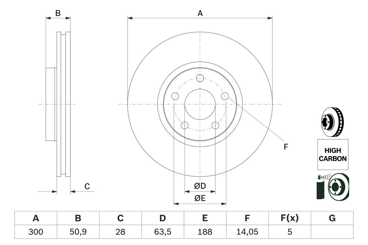 0986479D44 Bosch Диск тормозной передний
