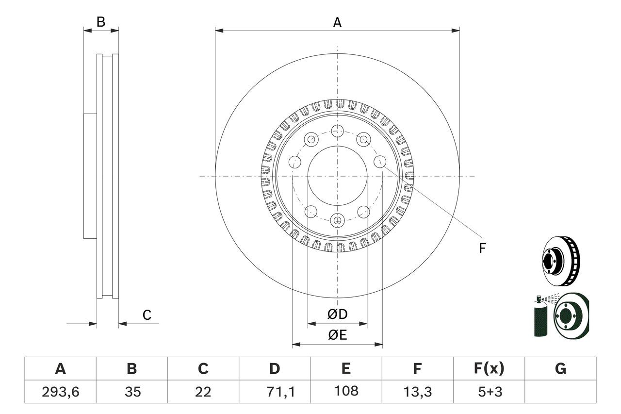 Купить 0986479E32 Bosch Диск тормозной задний