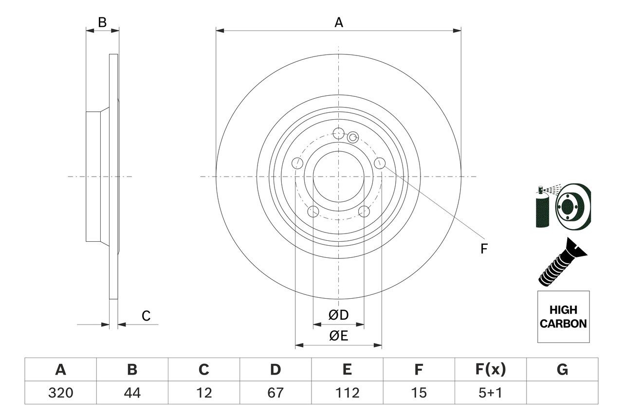 Задний тормозной диск Bosch 0986479F13 цена, от 46.58 USD