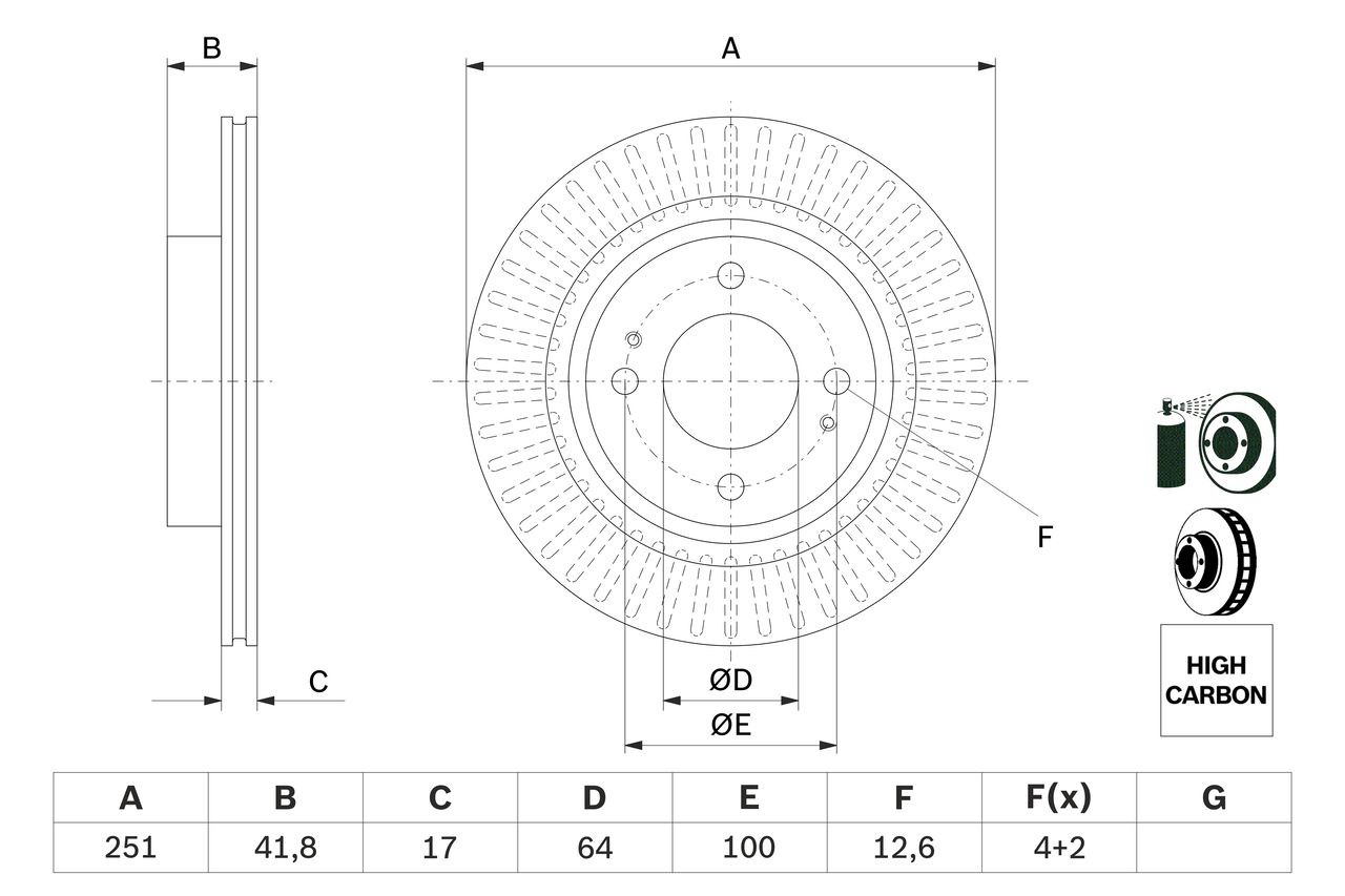 Купить 0986479F14 Bosch Ротор тормозной
