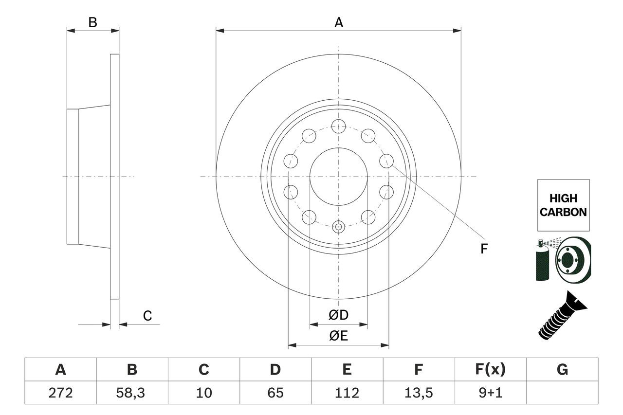 Купить 0986479F23 Bosch Диск тормозной задний