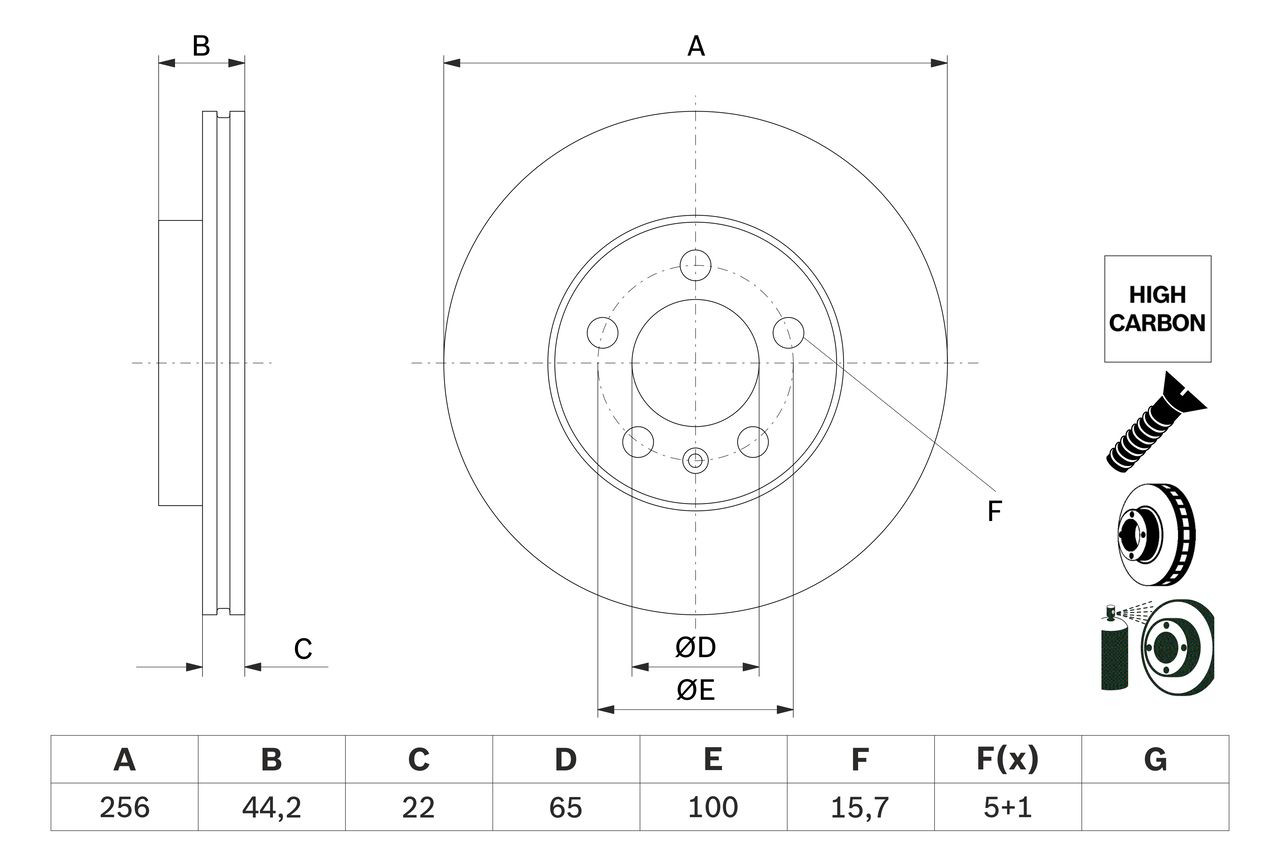Тормоз дисковый передний Bosch 0986479F32 цена, от 41.94 USD