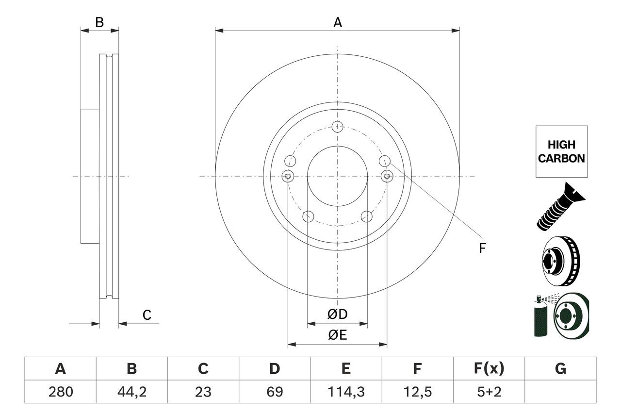Передние тормозные диски 0986479F36 Bosch