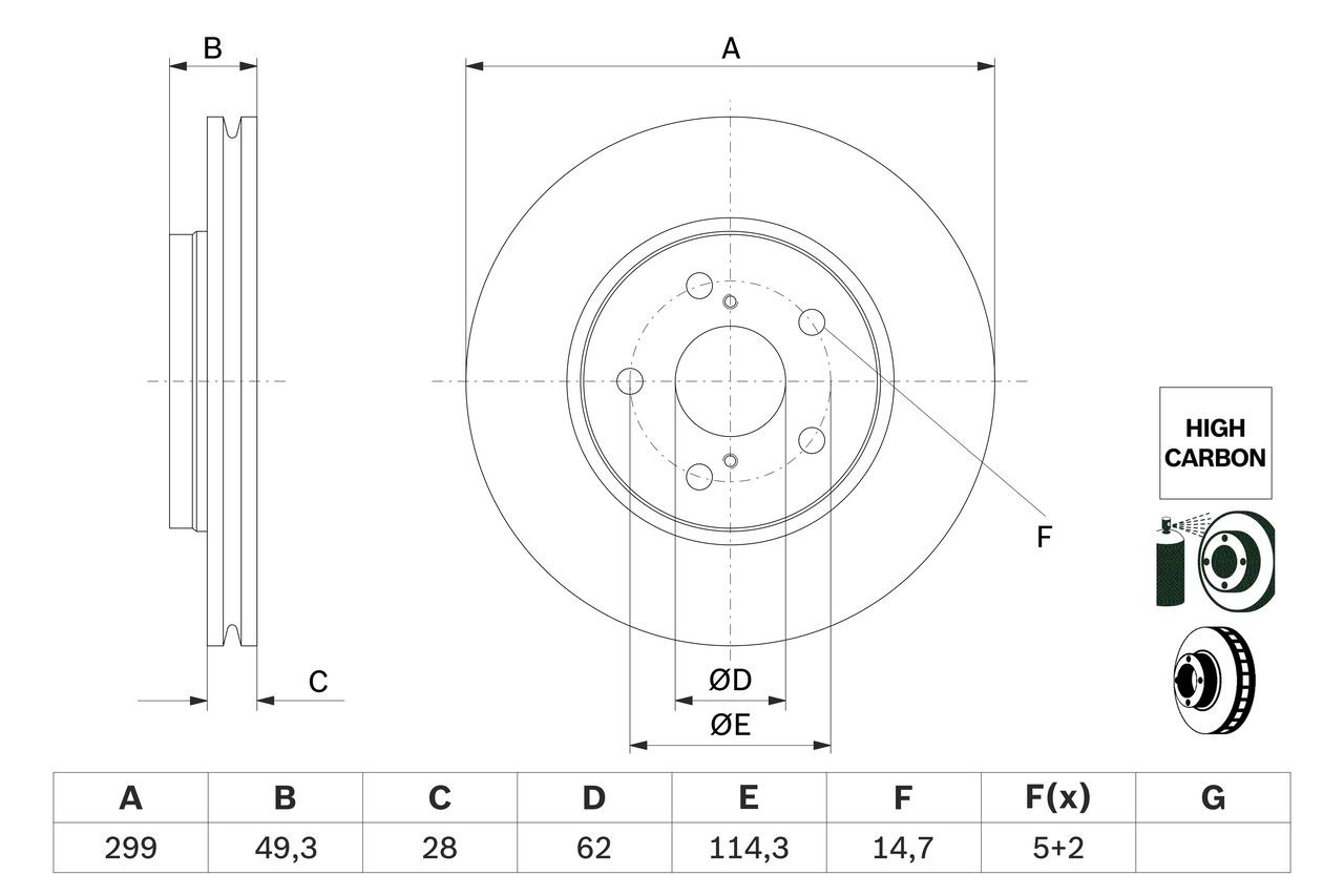 Купить 0986479F49 Bosch Ротор тормозной