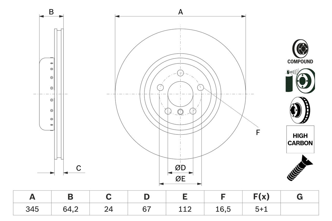 0986479F61 Bosch Дисковый тормоз