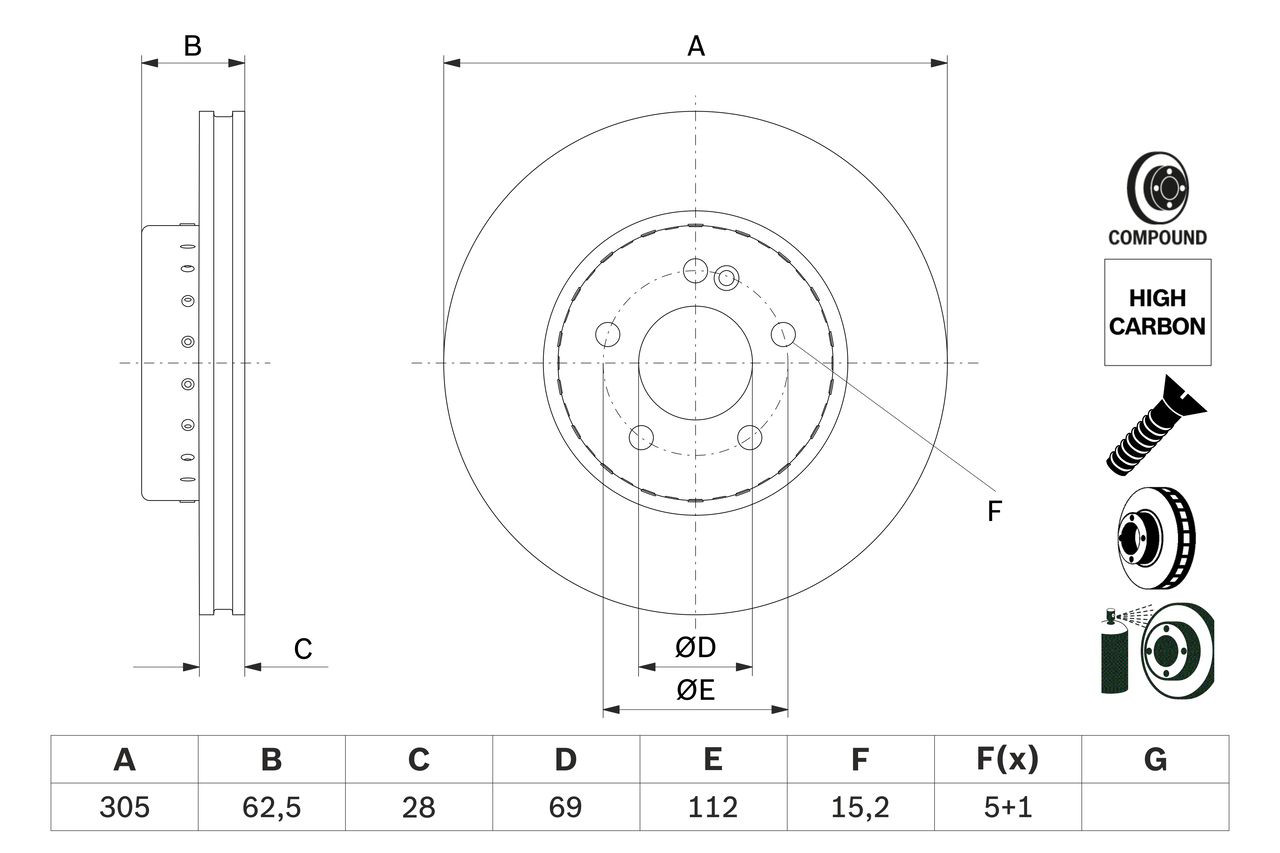 Купить 0986479H46 Bosch Ротор тормозной