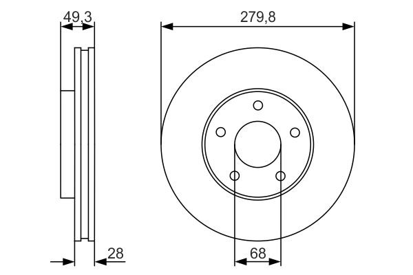 Передний тормозной диск Bosch 0986479R90