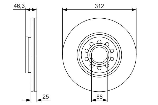 Купить 0986479S23 Bosch Ротор тормозной