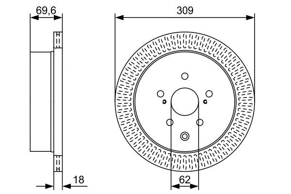 Задний тормозной диск Bosch 0986479T57 цена, от 35.46 USD