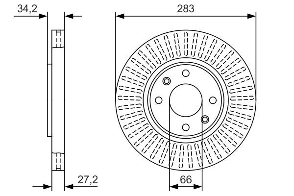 Передние тормозные диски 0986479W69 Bosch