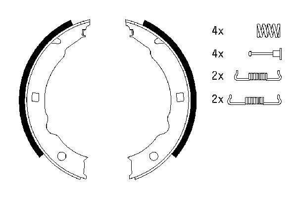 Купить 0986487579 Bosch Колодки ручника/стояночного тормоза