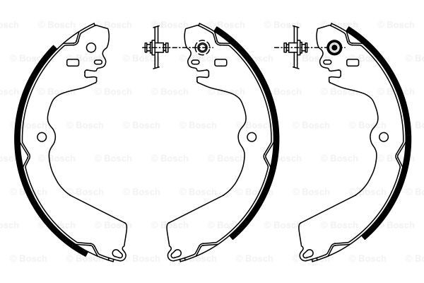 Купить 0986487928 Bosch Задние барабанные тормозные колодки