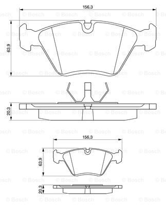 Передние тормозные колодки 0986490640 Bosch