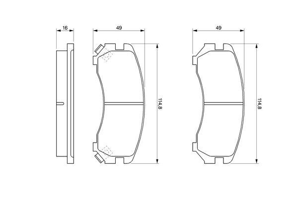 Передние тормозные колодки 0986493450 Bosch