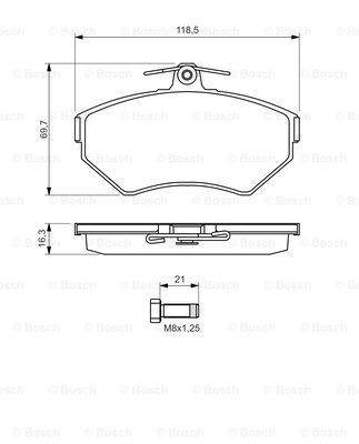 Передние тормозные колодки 0986494010 Bosch