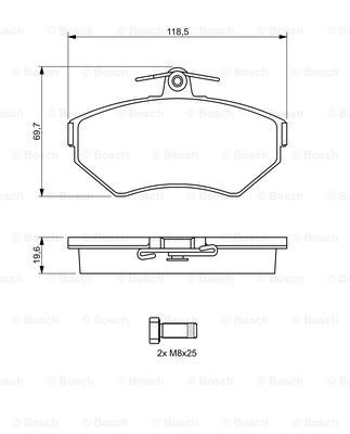 Купить 0986494021 Bosch Колодки тормозные