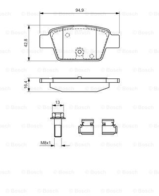 Задние дисковые колодки Bosch 0986494030