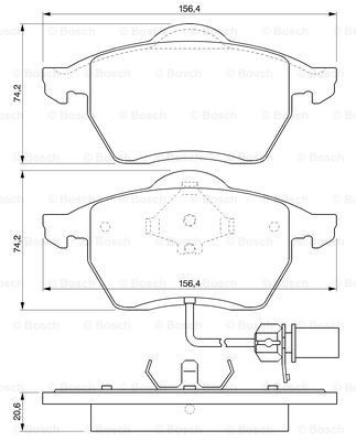 Передние тормозные колодки 0986494035 Bosch