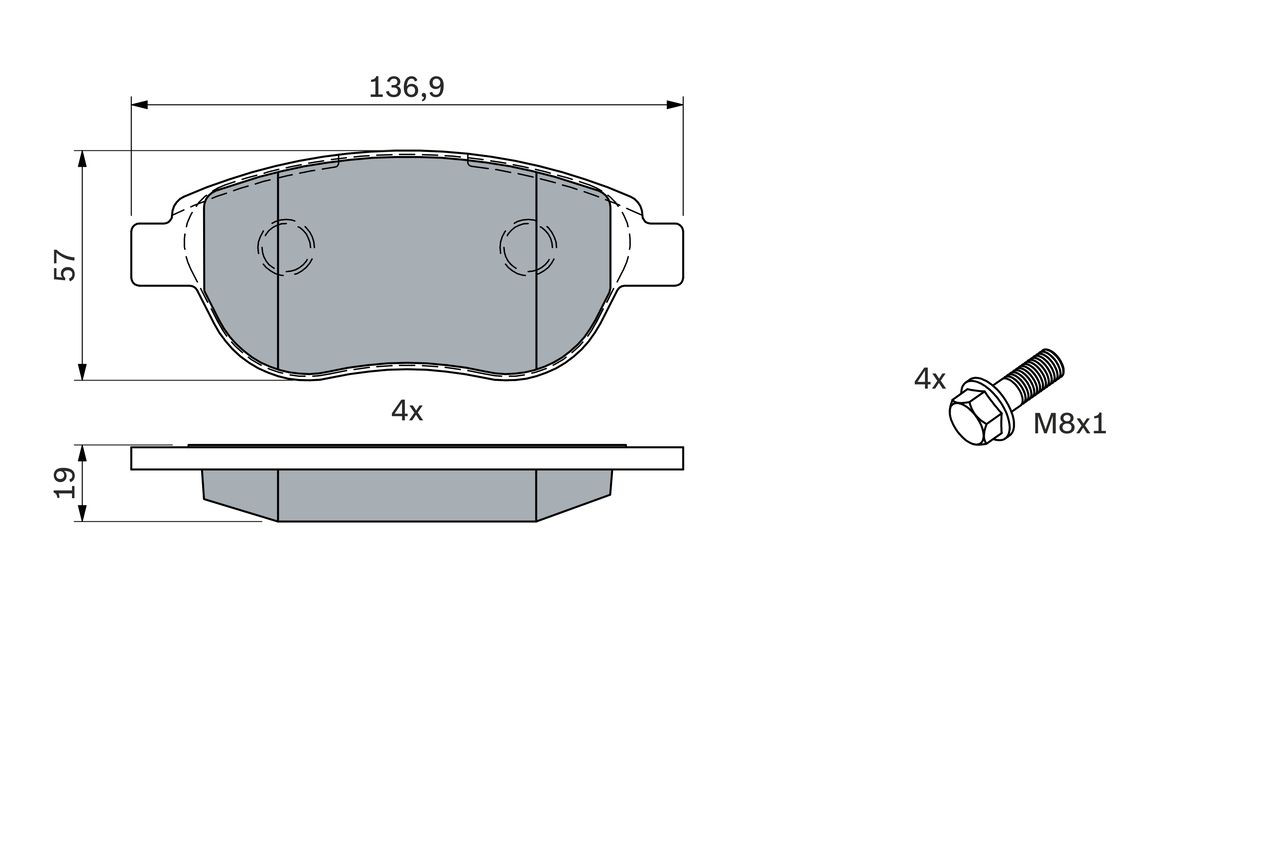 Купить 0986494038 Bosch Колодки тормозные